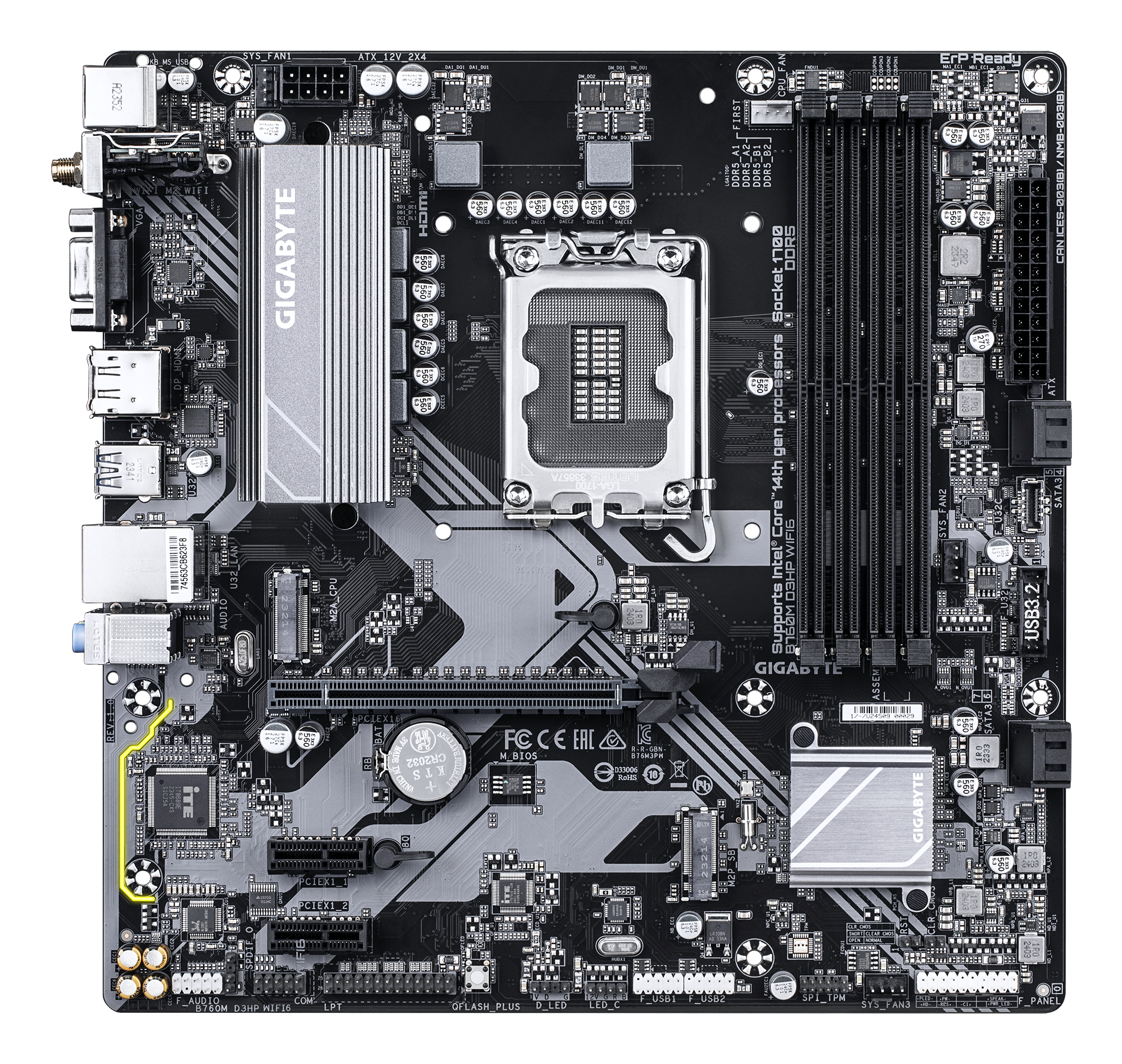 Gigabyte B760M D3HP WIFI6 - Carte mère Intel LGA1700 B760 µATX DDR5 Wi-Fi – Image 2